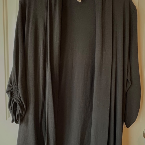 JM Collection Open Front Top Tunic Black Jacket Top Size M EUC - Picture 5 of 8